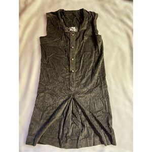 Vintage Tina Chapman Green Crushed Velvet Corduroy Dress With Gold Buttons